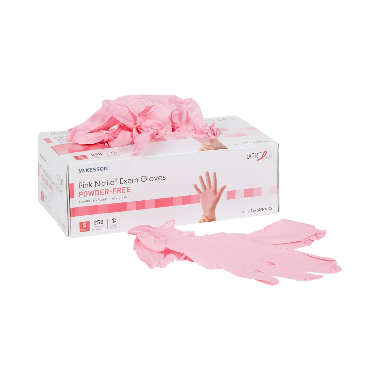 McKesson Pink Nitrile Exam Gloves – Powder-Free, Textured Fingertips, Latex-Free