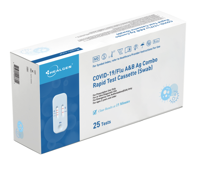 Healgen® COVID-19/Flu A&B Antigen Rapid Test – 25 Pack (EUA)