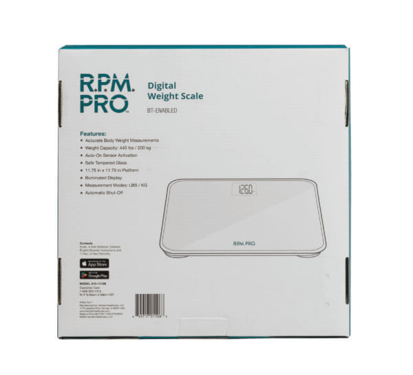 RPM Pro Bluetooth Digital Weight Scale – Smart Body Weight Monitor