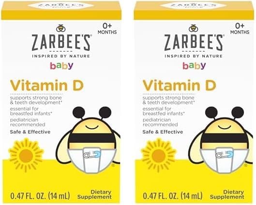 Zarbee's Vitamin D Drops for Infants – 400 IU (2-Pack)