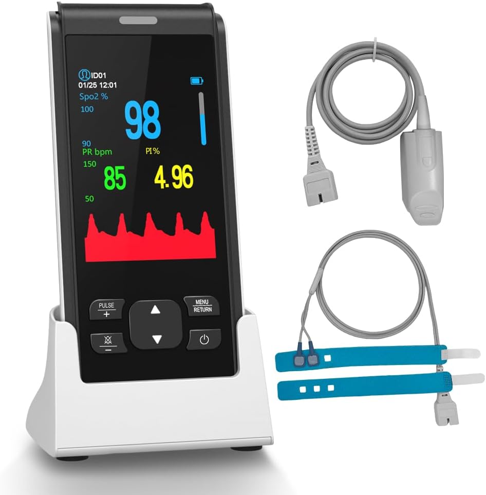 HealthTree Infant Handheld Pulse Oximeter - Rechargeable, Continuous Tracking