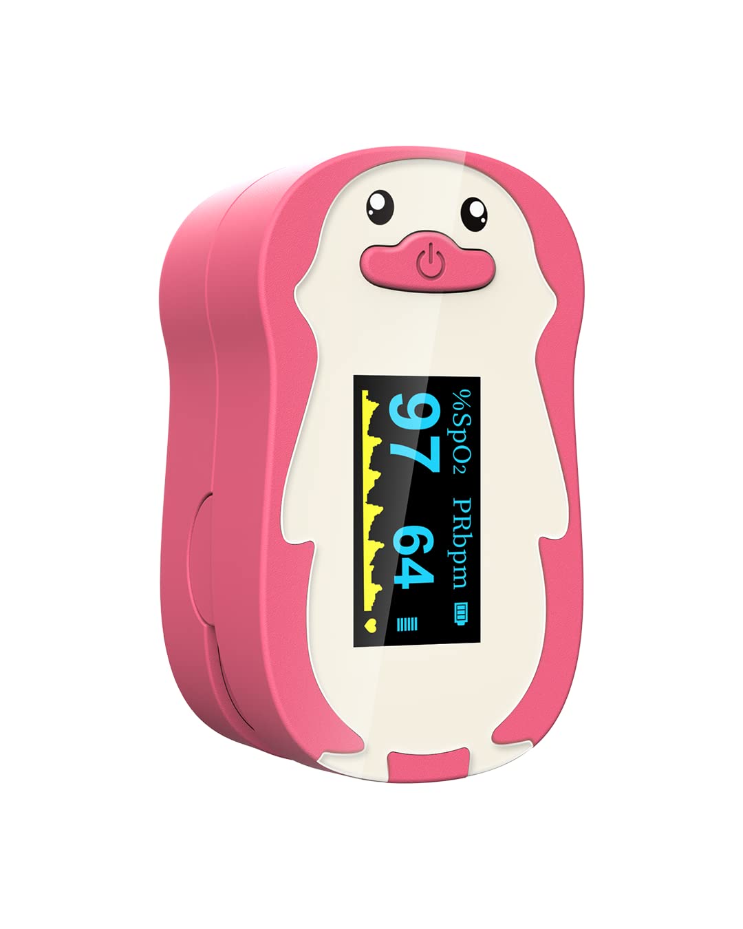 Kids Penguin Fingertip Pulse Oximeter (Pink)