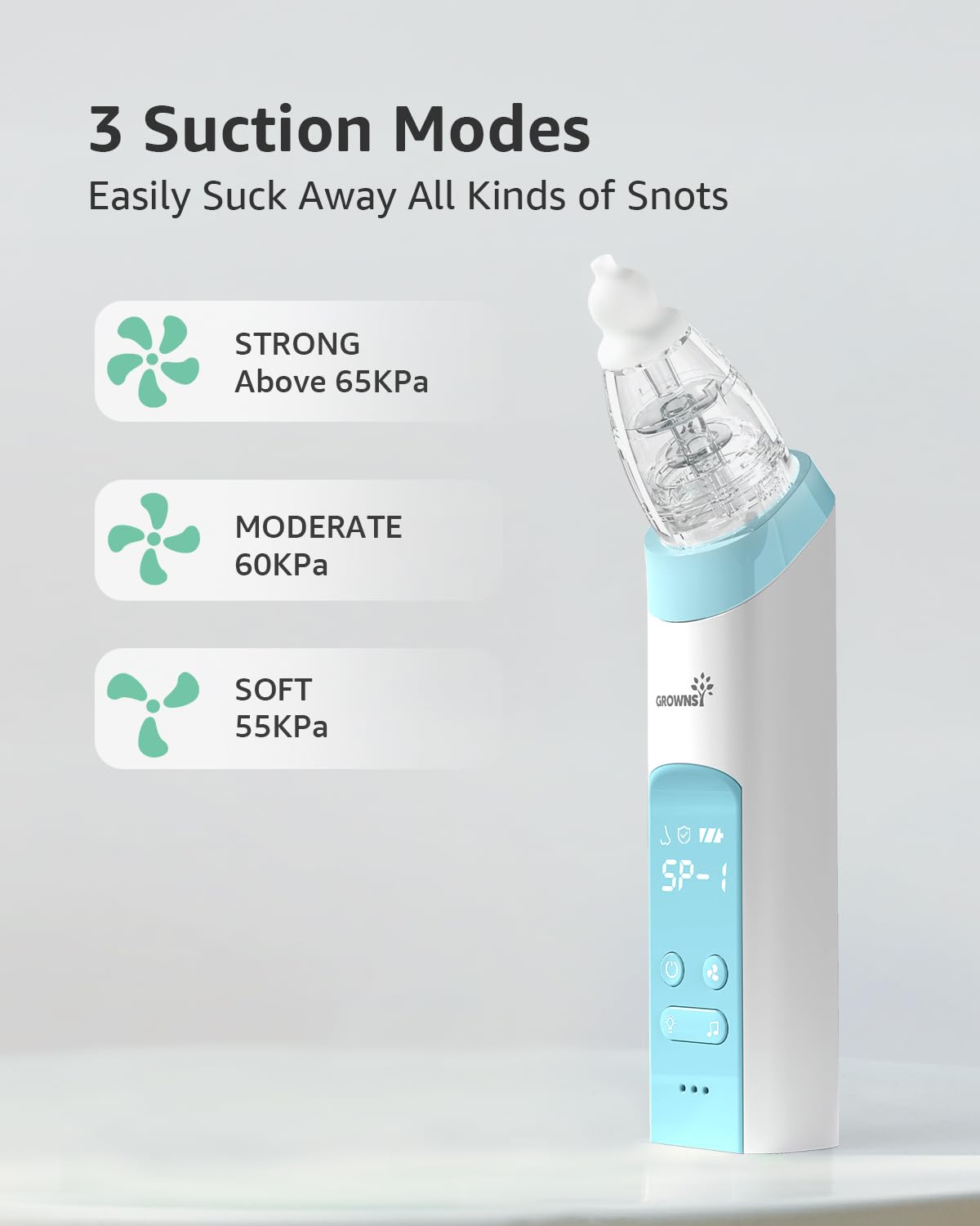 GROWNSY Baby Nasal Aspirator – Electric & Rechargeable