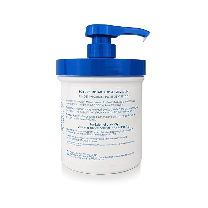 Vanicream Moisturizing Cream 16 fl. oz – Gentle, Fragrance-Free Hydration for Sensitive Skin