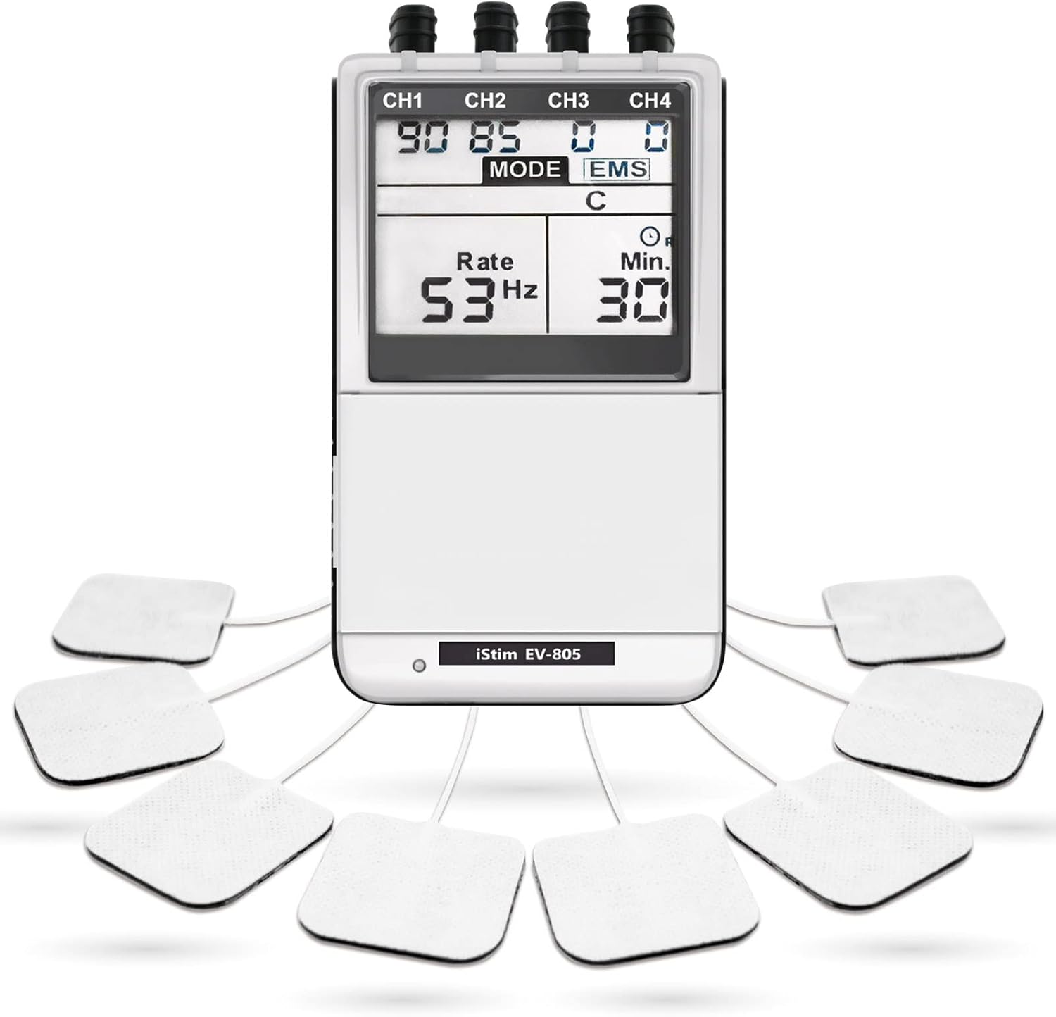 iSTIM EV-805 TENS EMS 4-Channel Rechargeable Combo Unit