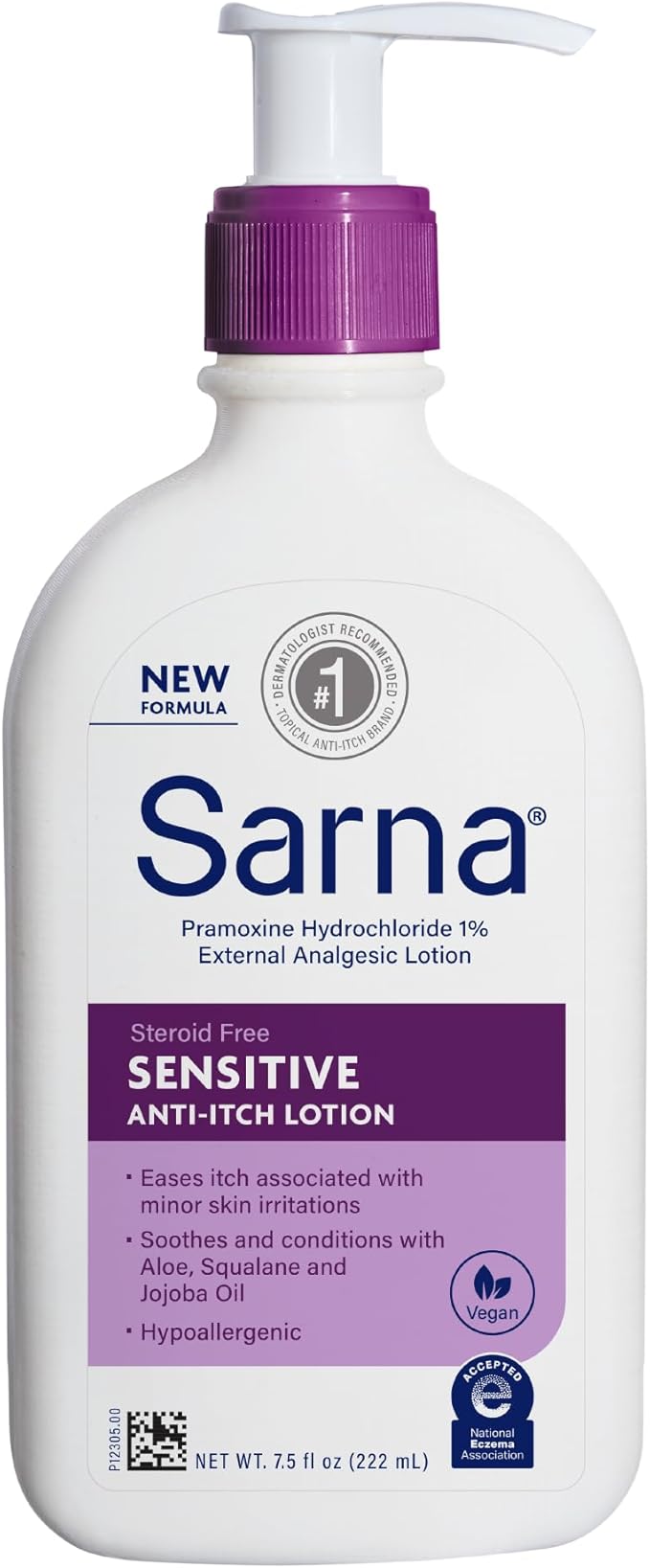 Sarna Sensitive Anti-Itch Lotion (7.5 fl oz), Steroid-Free