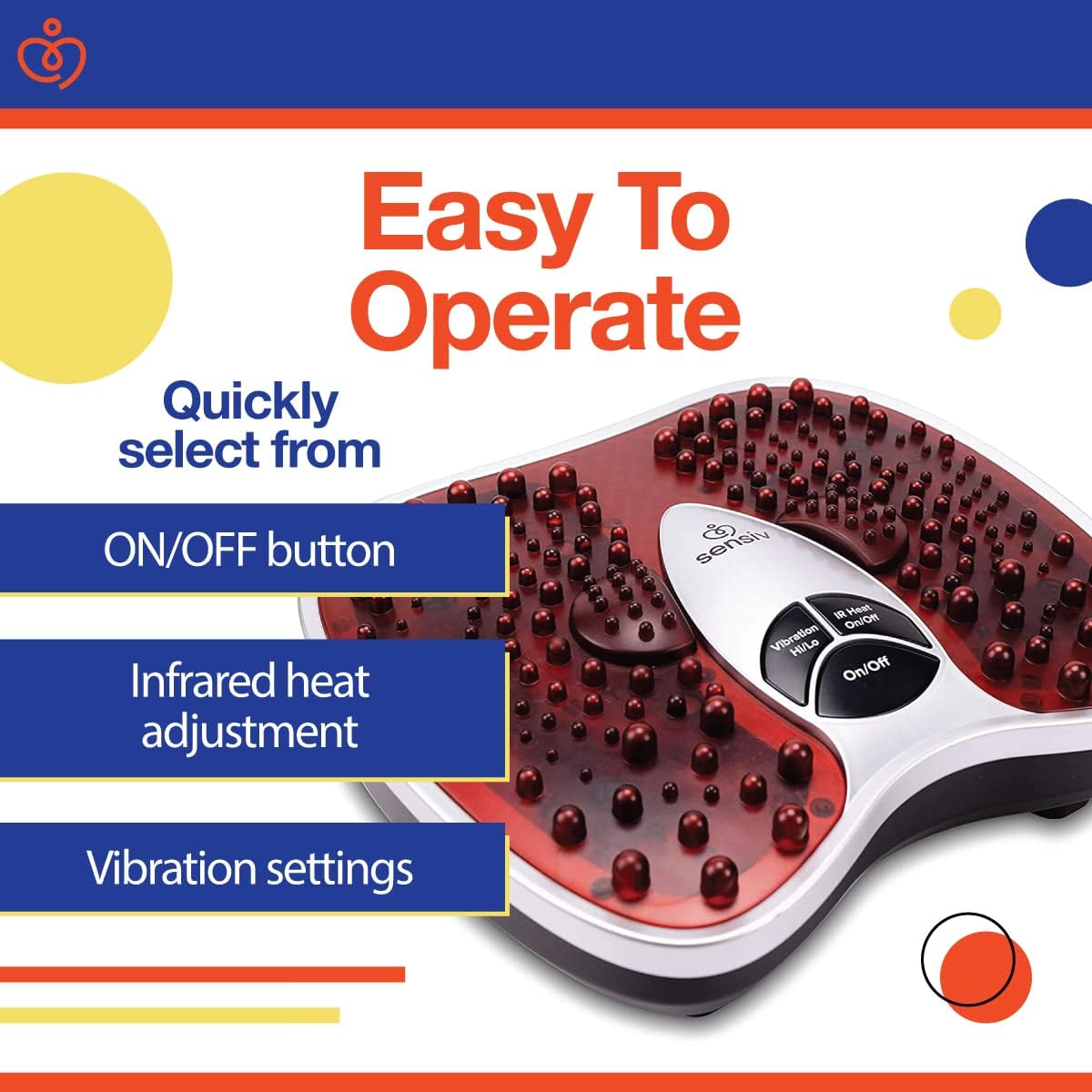 Sensiv Acupressure Foot Massager with Infrared Heat & Vibration