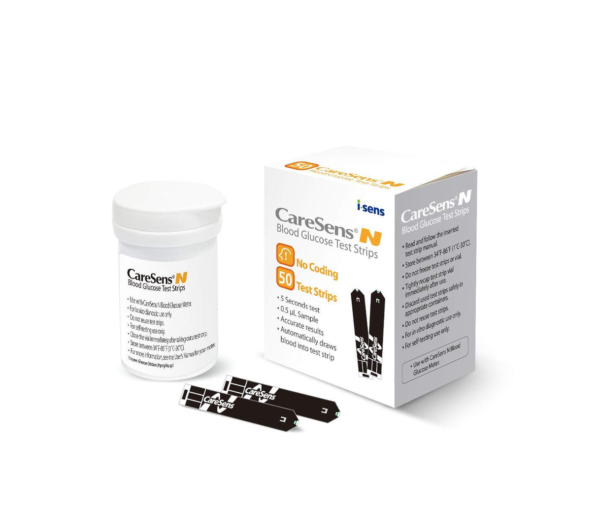 CareSens N Blood Glucose Test Strips – 50 Count