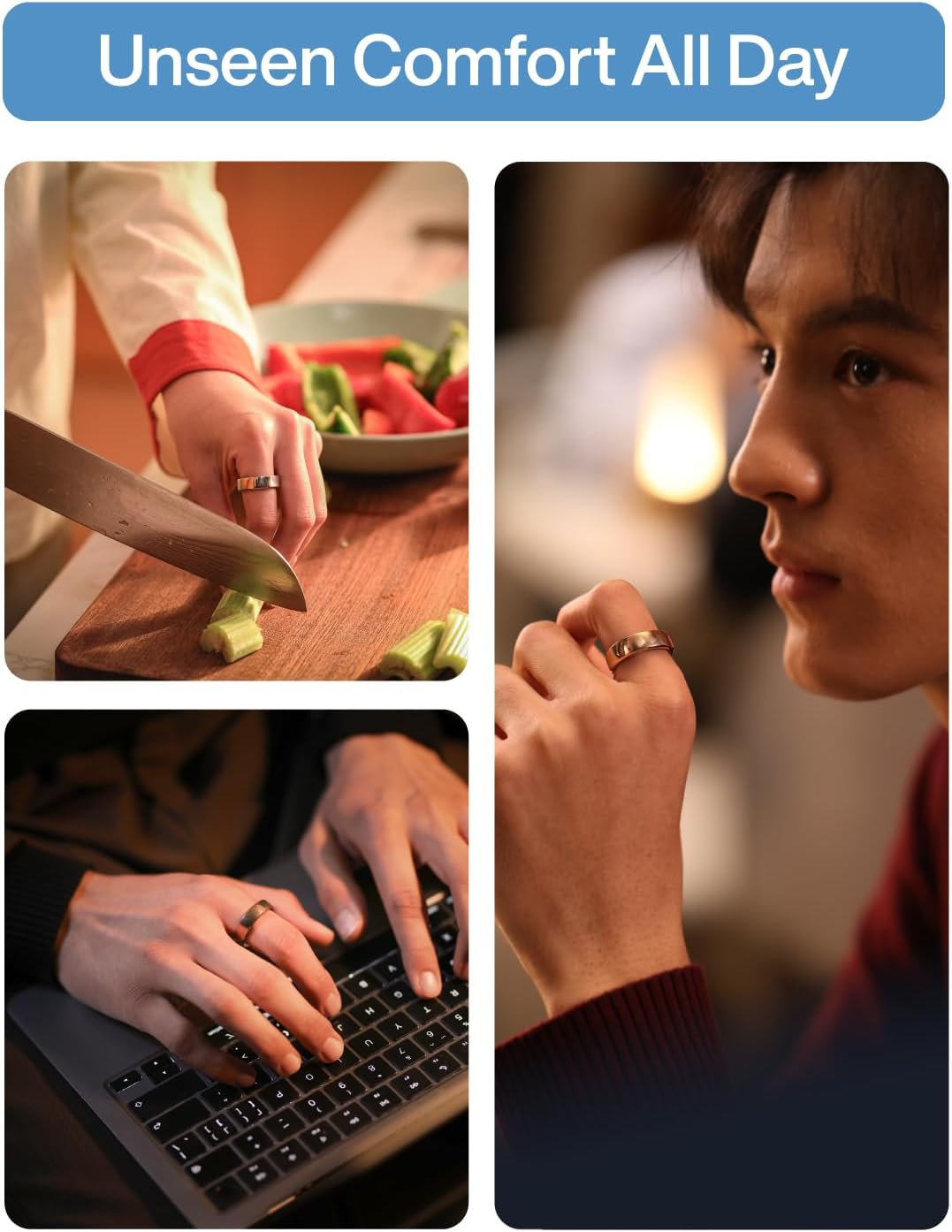 RingConn Gen 2 Air Smart Ring – Ultra-Thin AI Health Tracker (Sizes 6–14)