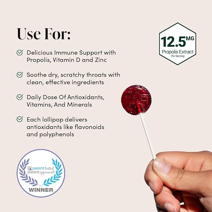 Beekeeper's Naturals Kids Throat Soothing Lollipops – 15ct