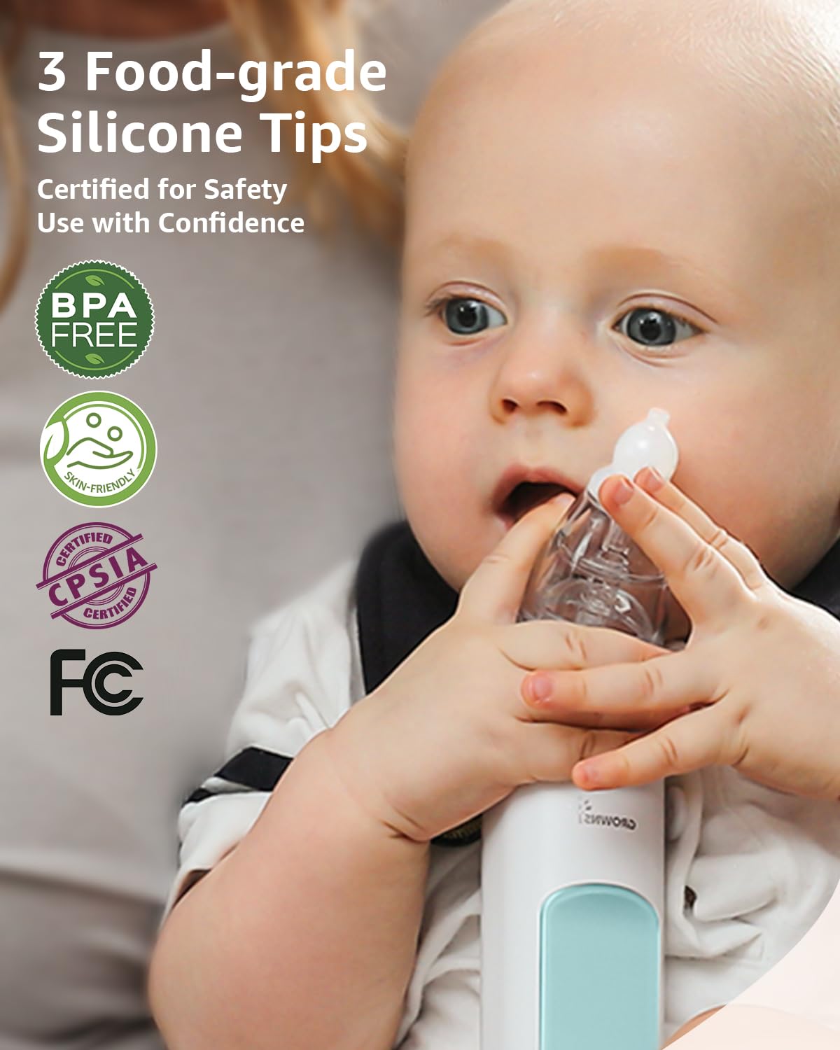 GROWNSY Baby Nasal Aspirator – Electric & Rechargeable