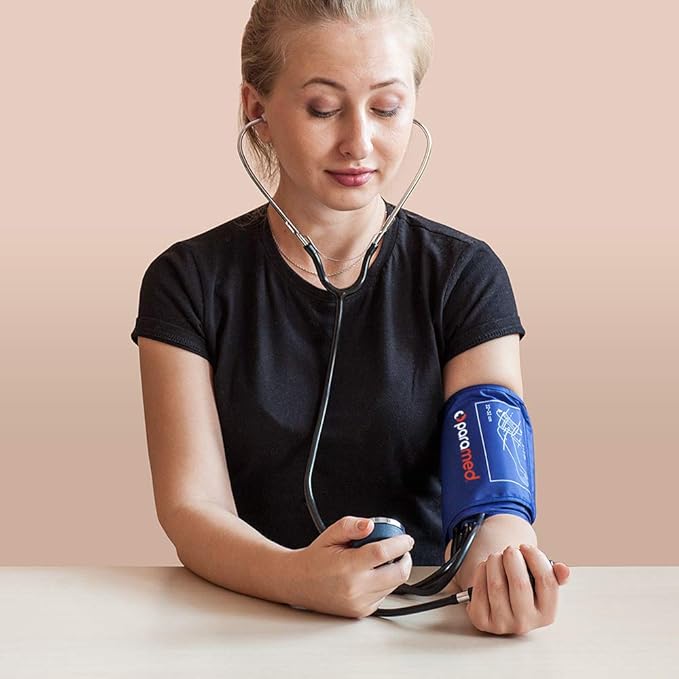 Paramed Aneroid Sphygmomanometer with Stethoscope – Manual Blood Pressure Cuff with Universal Cuff