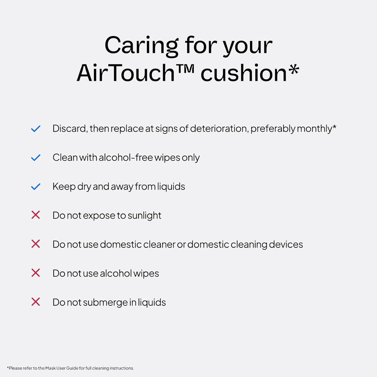 ResMed AirTouch F20 Full‑Face CPAP Cushion – 3 Sizes