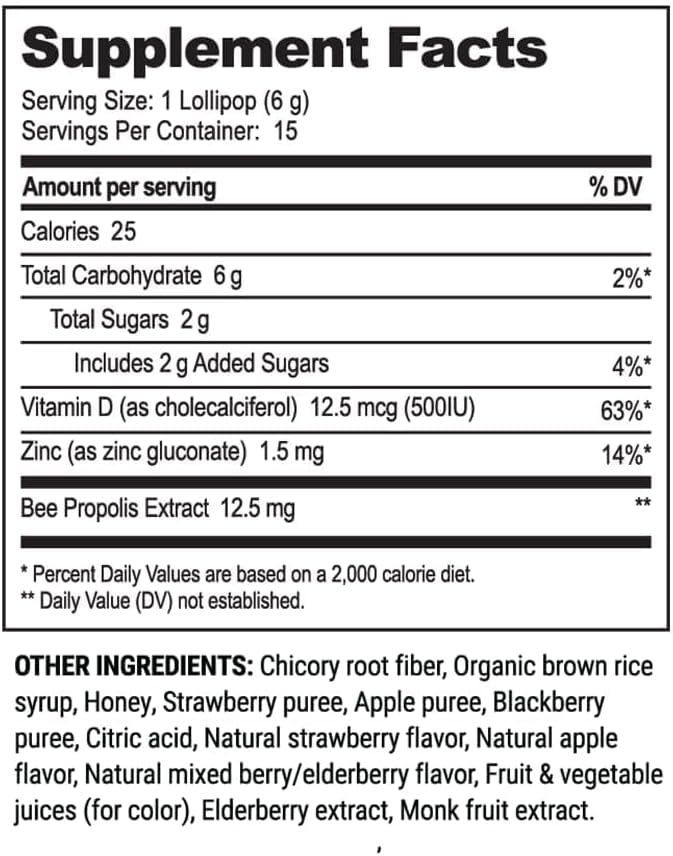 Beekeeper's Naturals Kids Throat Soothing Lollipops – 15ct