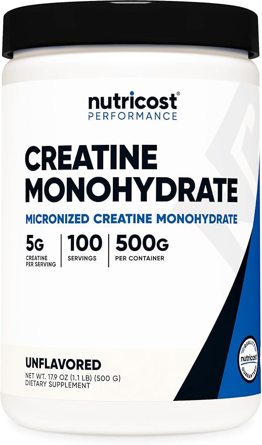 Nutricost Creatine Monohydrate – Unflavored, Micronized Powder