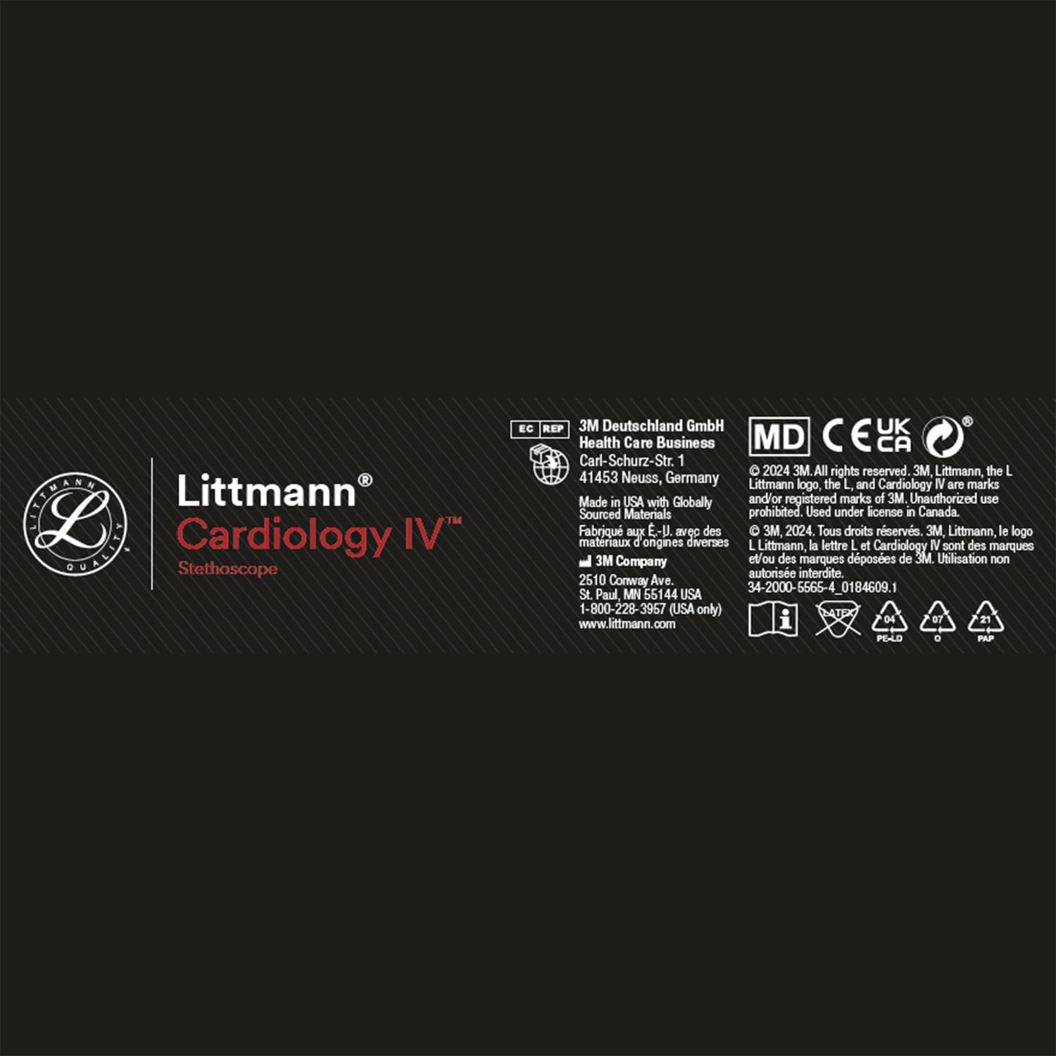 3M Littmann Cardiology IV Stethoscope – Black Finish