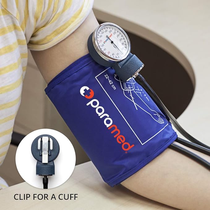 Paramed Aneroid Sphygmomanometer with Stethoscope – Manual Blood Pressure Cuff with Universal Cuff