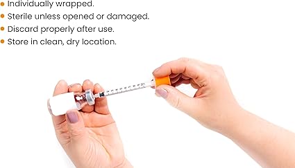 BH Supplies Insulin Syringes U-100 31G 1ml/cc 8mm (100 Count)