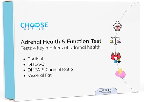 Choose Health Adrenal Health Test Kit (4-in-1, Cortisol & Energy Markers)