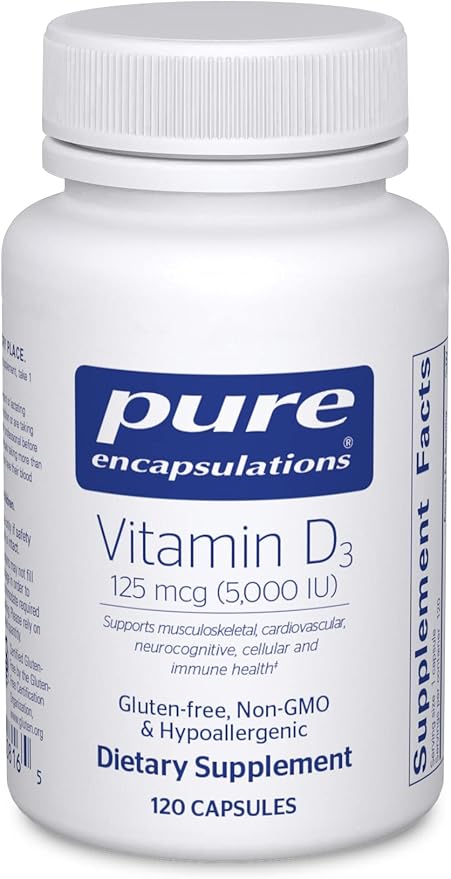 Pure Encapsulations Vitamin D3 125 mcg (5,000 IU)