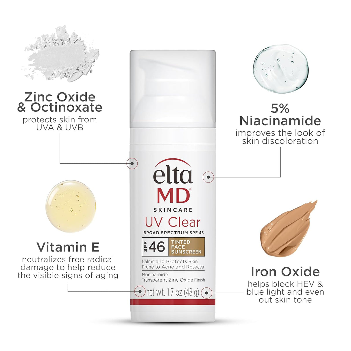 EltaMD UV Clear Tinted Face Sunscreen SPF 46 – Broad-Spectrum, Oil-Free (Tinted)