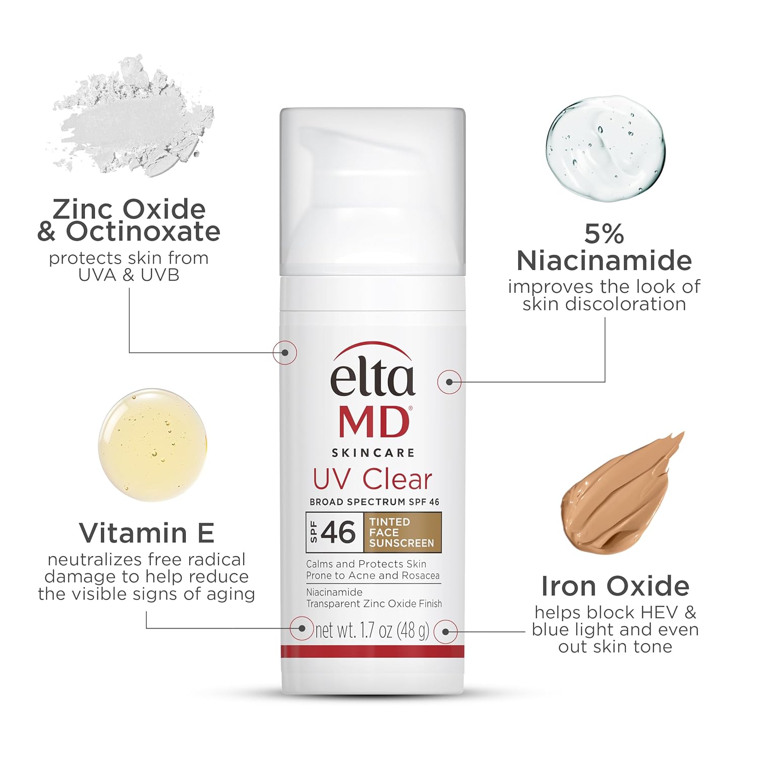 EltaMD UV Clear Tinted Face Sunscreen SPF 46 – Broad-Spectrum, Oil-Free (Tinted)