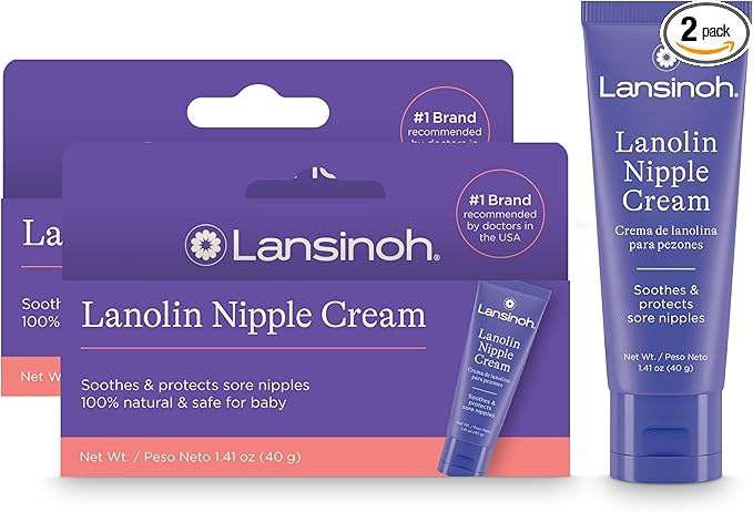 Lansinoh Lanolin Nipple Cream 1.41oz (2 Pack) for Breastfeeding