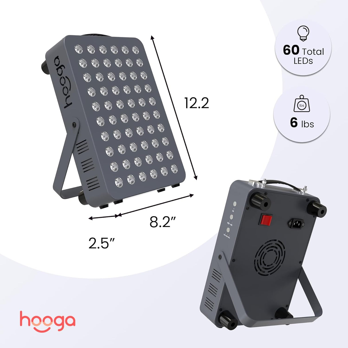 Hooga HG300 Red Light Therapy Device – 60 LED, 660nm & 850nm