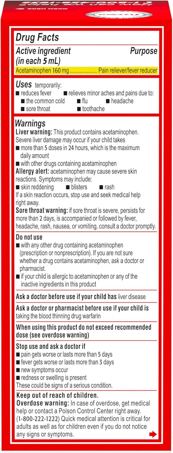 Children's Tylenol Liquid Pain & Fever Relief – Cherry, 4oz