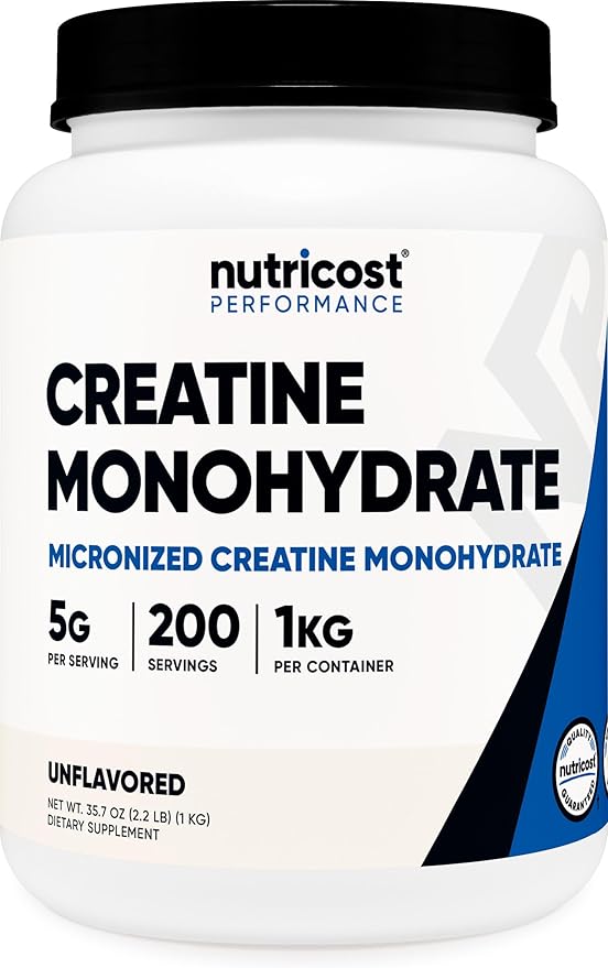 Nutricost Creatine Monohydrate – Unflavored, Micronized Powder