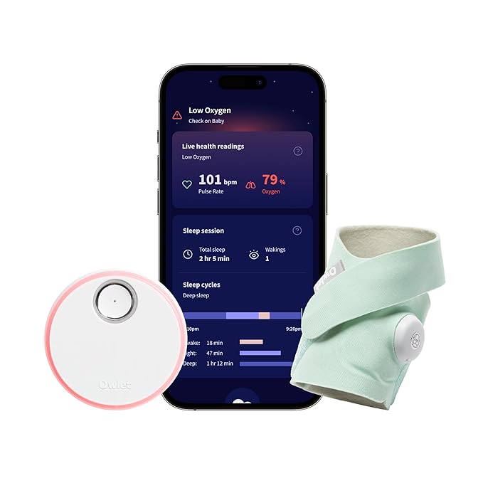 Owlet Dream Sock – Smart FDA-Cleared Baby Monitor (Multiple Color Options)