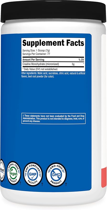 Nutricost Creatine Monohydrate – Micronized Powder, Flavored (500g)