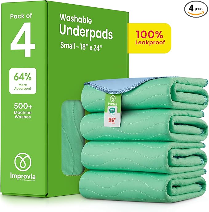Improvia Reusable Underpads 18"x24" (4 Pack)