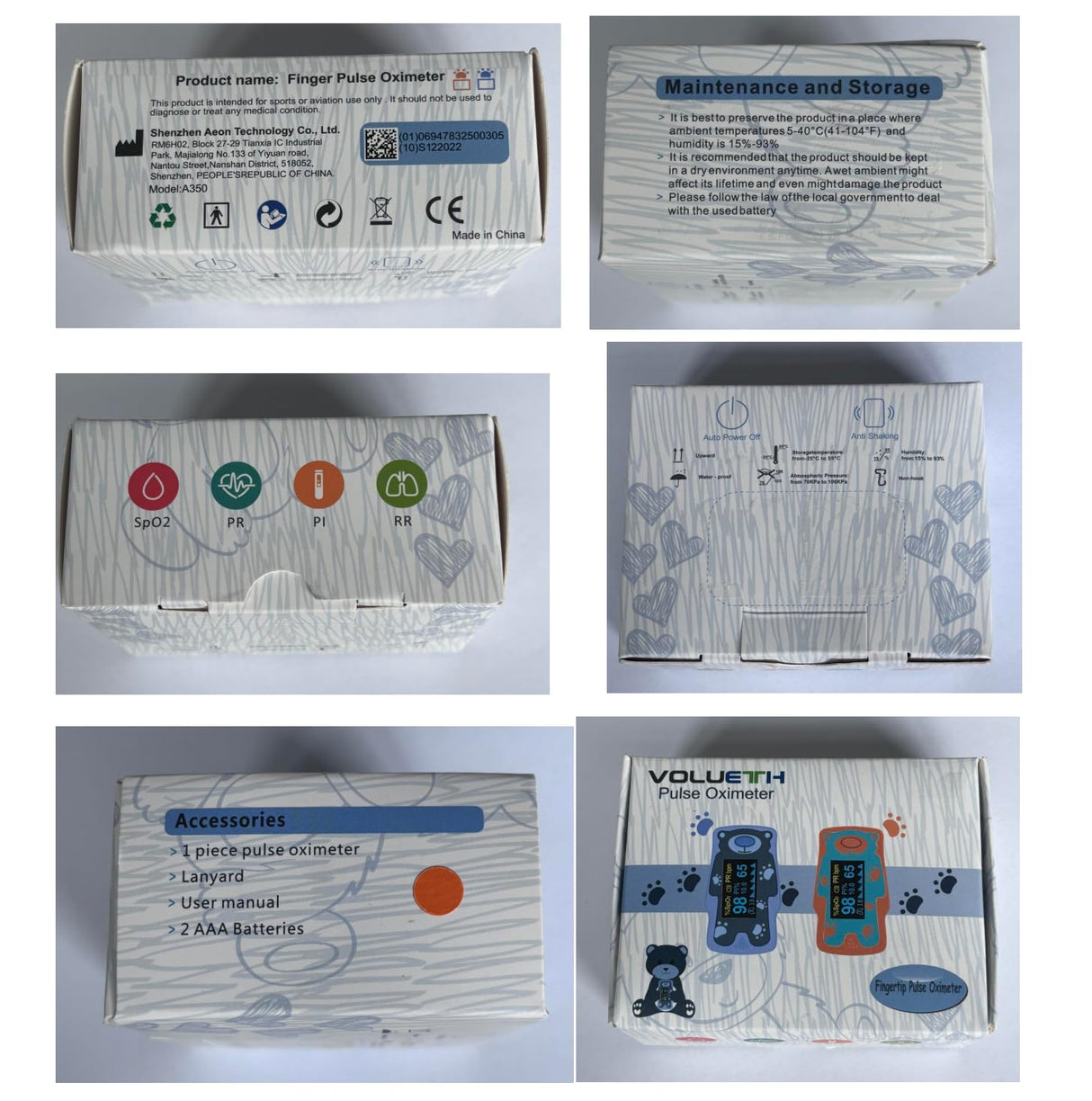 Kids Fingertip Pulse Oximeter (Blue)