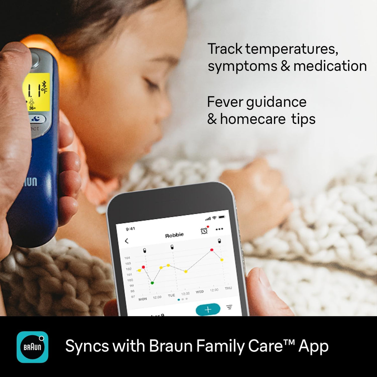Braun ThermoScan 7+ Connect Ear Thermometer - Age Precision, App Sync