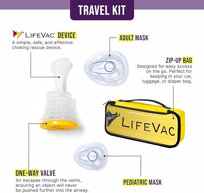 LifeVac Yellow Travel Kit – Portable Airway Suction Device