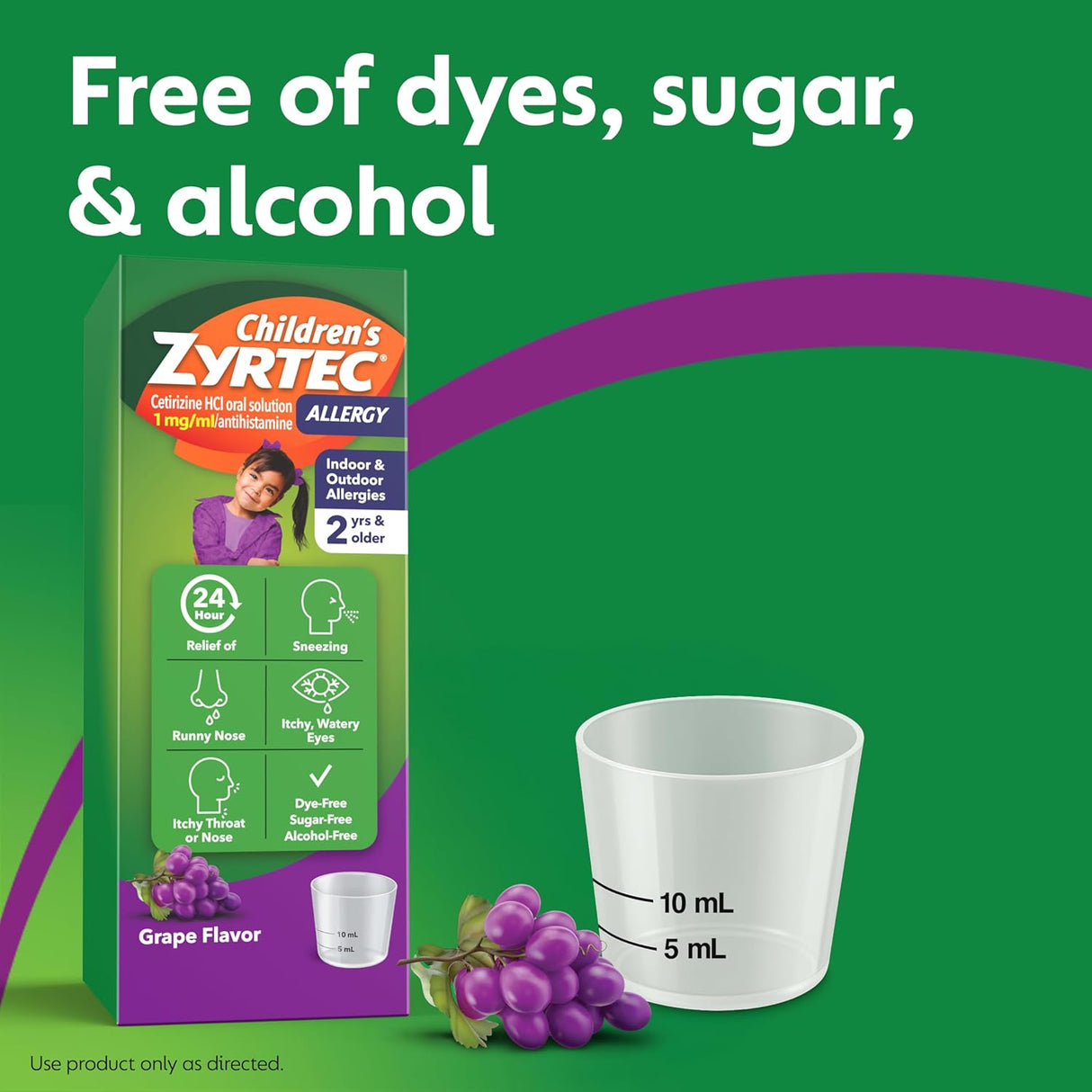 Zyrtec Children’s Allergy Relief Syrup Grape 8 oz – Cetirizine