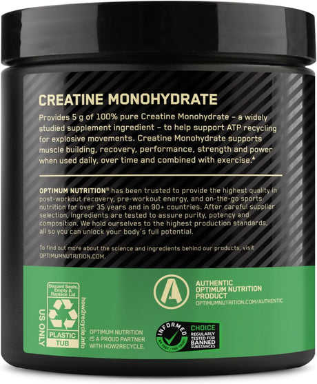 Optimum Nutrition Creatine Monohydrate – Unflavored, Micronized Powder