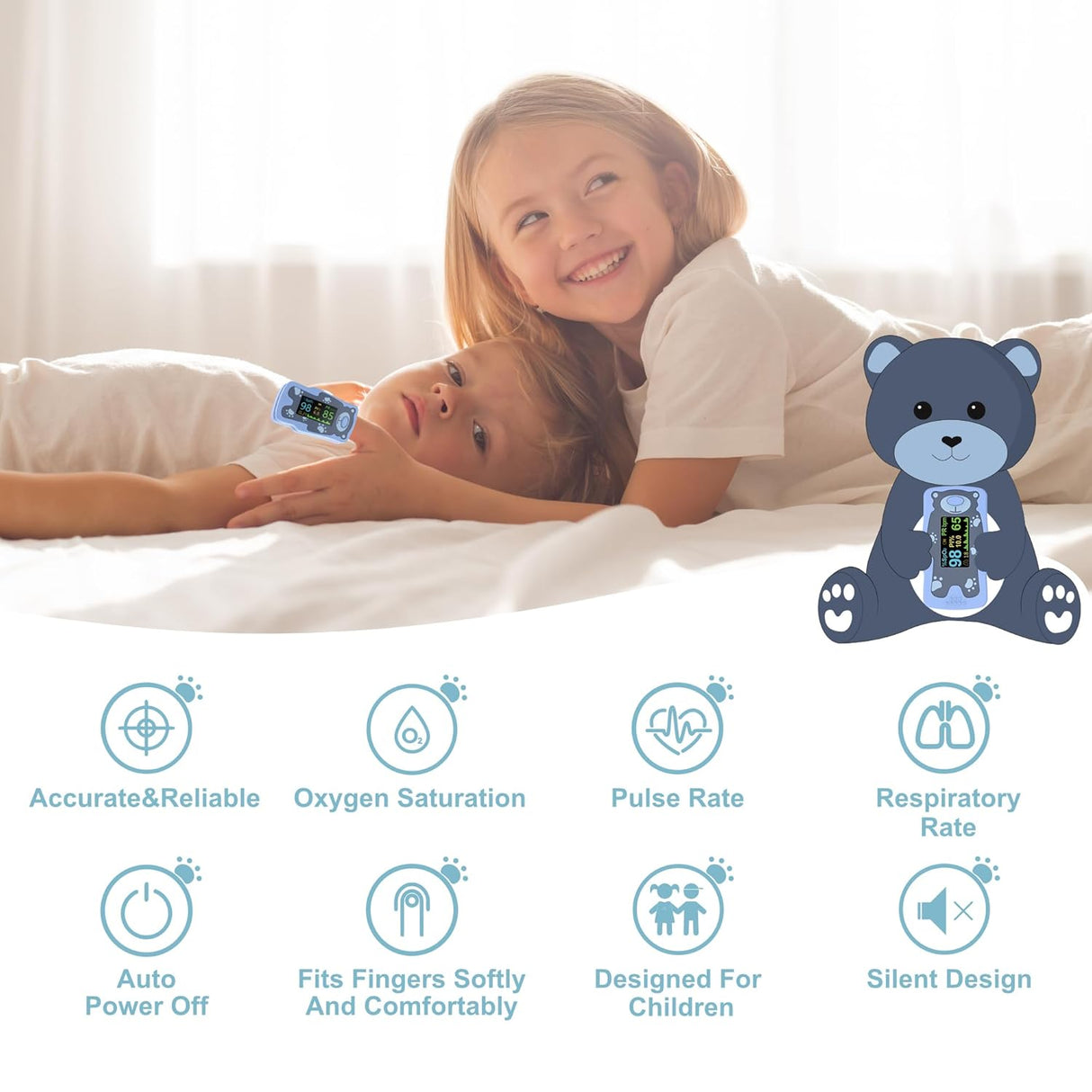 Kids Fingertip Pulse Oximeter (Blue)