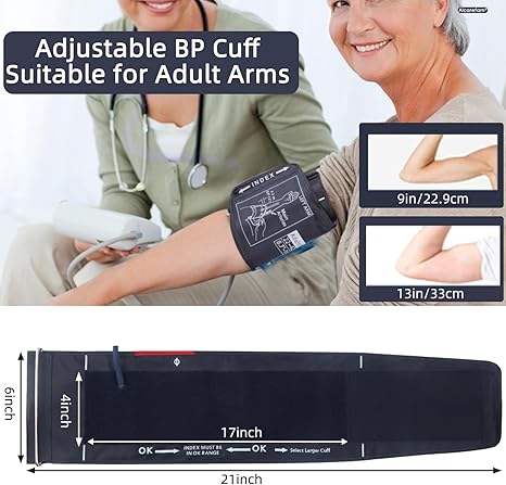 Large Replacement Blood Pressure Cuff – 8.7”–16.5”, 7 Connectors