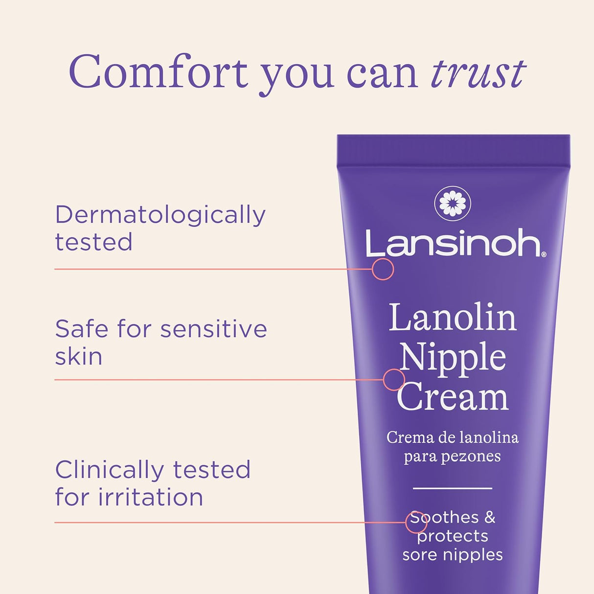 Lansinoh Lanolin Nipple Cream 1.41oz (2 Pack) for Breastfeeding