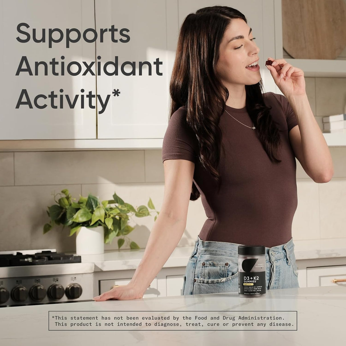 Sports Research Vegan Vitamin D3 + K2 Gummies – 5000 IU D3, MK-7 K2