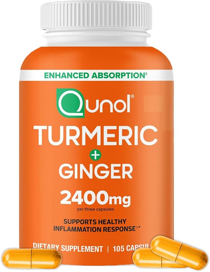 Qunol Turmeric Curcumin + Ginger & Black Pepper – 105 Capsules