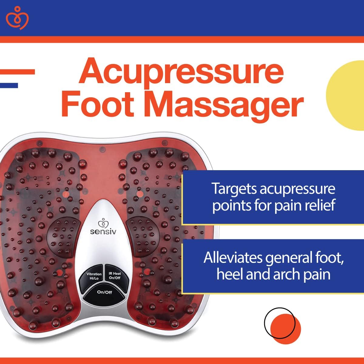 Sensiv Acupressure Foot Massager with Infrared Heat & Vibration