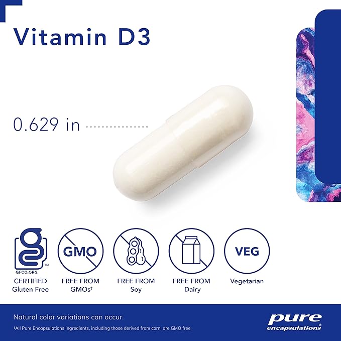 Pure Encapsulations Vitamin D3 125 mcg (5,000 IU)