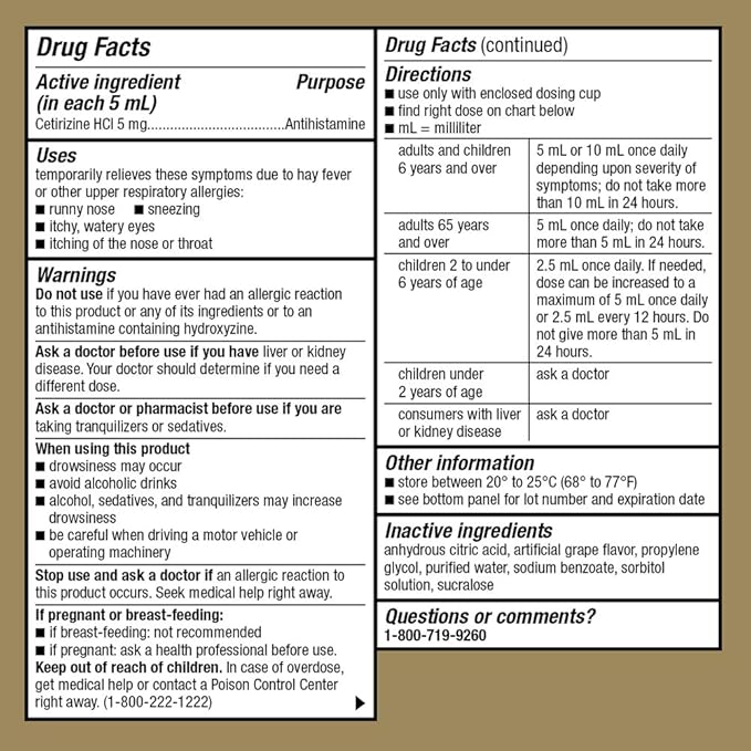 GoodSense Children’s All Day Allergy – Cetirizine, 4oz