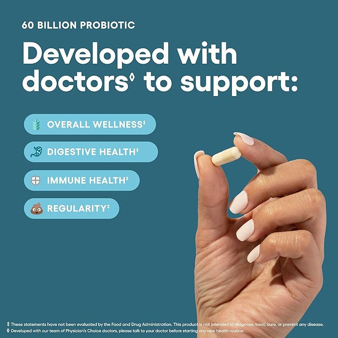 Physician’s Choice Probiotics – 60 Billion CFU, 10 Strains + Organic Prebiotics*