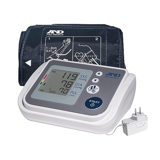 A&D Medical - Upper Arm Blood Pressure Monitor for Up to 4 Users, Includes AC Adapter (UA-767FAC)