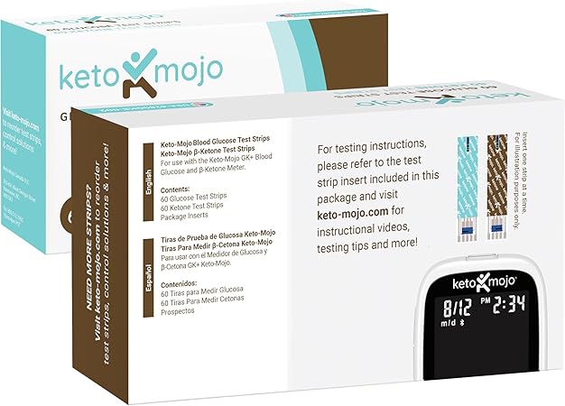 Keto-Mojo Blood Glucose & Ketone Test Strips Combo Pack – 120 Count