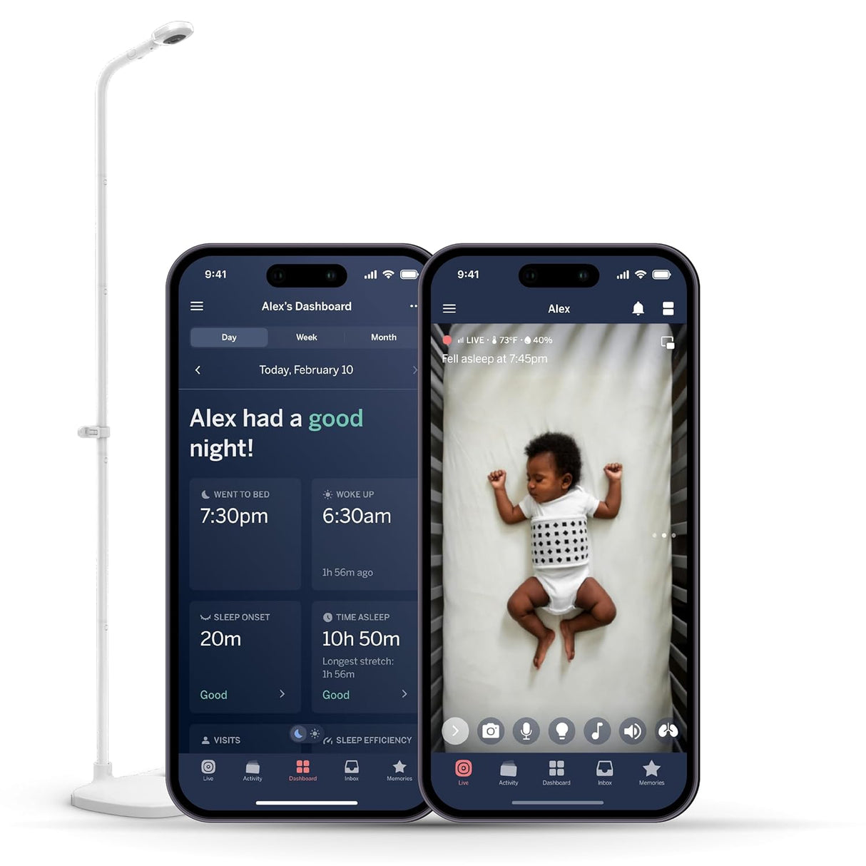 Nanit Pro Smart Baby Monitor with Floor Stand – 1080p Baby Camera and Sleep Tracker